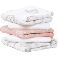 Aden +anais™ Boerendoekjes 5-pack Blush Ing Bunnies -MiniMoois aden anais boerendoekjes 5 pack blush ing bunnies a410148 1