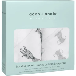 Aden + Anais™ Essential S Badhanddoek Met Kap 2-pack Safari Babes -MiniMoois aden anais essential s badhanddoek met kap 2 pack safari babes a391391 3