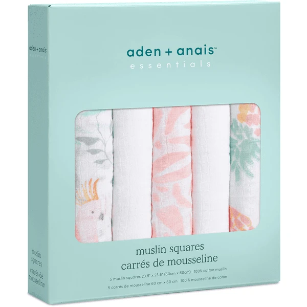 Aden + Anais™ Essential S Boerendoekjes Tropical Ia Pak Van 4 Aden + Anais™ Essential S Boerendoekjes Tropical Ia Pak Van - Afbeelding 2