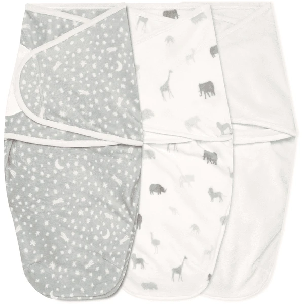 Aden + Anais™ Essential S Easy Swaddle™ Pucksack 1.5 TOG 3-pack Wild Prairie Velboa 0-3 Maanden 3 Aden + Anais™ Essential S Easy Swaddle™ Pucksack 1.5 TOG 3-pack Wild Prairie Velboa 0-3 Maanden