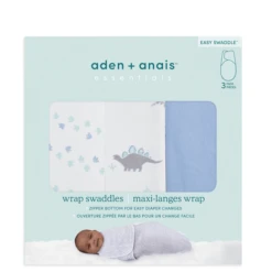 Aden + Anais™ Essential S Easy Swaddle™ Wrap-around Pucksack 3-pack Dino-rama -MiniMoois aden anais essential s easy swaddle wrap around pucksack 3 pack dino rama a302883 4
