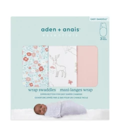 Aden + Anais™ Essential S Easy Swaddle™ Wrap-around Pucksack 3-pack Sprookje Flower -MiniMoois aden anais essential s easy swaddle wrap around pucksack 3 pack sprookje flower a302841 4
