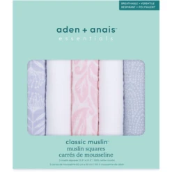 Aden + Anais™ Essential S Katoenen Mousseline Boerendoeken 5-pack Damsel 60 X 60 Cm -MiniMoois aden anais essential s katoenen mousseline boerendoeken 5 pack damsel 60 x 60 cm a383643 1