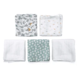 Aden + Anais™ Essential S Katoenen Mousseline Doekjes 5-pack Alpha Bet Animals 60 X 60 Cm -MiniMoois aden anais essential s katoenen mousseline doekjes 5 pack alpha bet animals 60 x 60 cm a383647 4