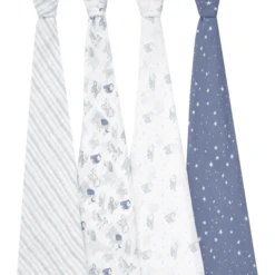 Aden + Anais™ Essential S Katoenen Mousseline Draagdoek 4-pack Time To Dream -MiniMoois aden anais essential s katoenen mousseline draagdoek 4 pack time to dream a390103 1