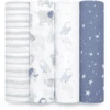 Aden + Anais™ Essential S Katoenen Mousseline Draagdoek 4-pack Time To Dream -MiniMoois aden anais essential s katoenen mousseline draagdoek 4 pack time to dream a390103
