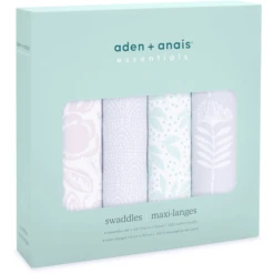 Aden + Anais™ Essential S Katoenen Mousseline Draagdoek 4 Pak Damsel -MiniMoois aden anais essential s katoenen mousseline draagdoek 4 pak damsel a390104 2