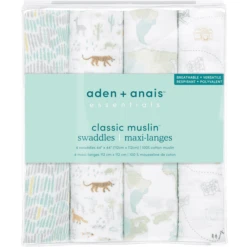 Aden + Anais™ Essential S Katoenen Mousseline Draagdoek 4 Pak Voyage -MiniMoois aden anais essential s katoenen mousseline draagdoek 4 pak voyage a390102 2