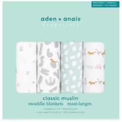 Aden + Anais™ Essential S Pucktuch 4-pack Alpha Bet Animals -MiniMoois aden anais essential s pucktuch 4 pack alpha bet animals a383652 1