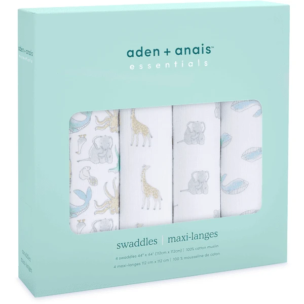 Aden + Anais™ Essential S Pucktuch Natural History 4-pack 4 Aden + Anais™ Essential S Pucktuch Natural History 4-pack - Afbeelding 2