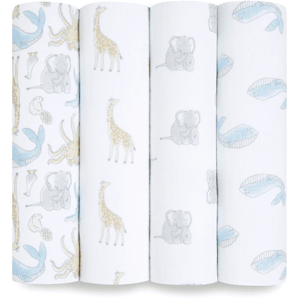 Aden + Anais™ Essential S Pucktuch Natural History 4-pack 3 Aden + Anais™ Essential S Pucktuch Natural History 4-pack
