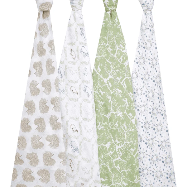 Aden +anais™ Musslin Puck Sling 4-pack Harmony 112 X 112 4 Aden +anais™ Musslin Puck Sling 4-pack Harmony 112 X 112 - Afbeelding 2