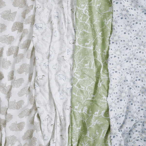 Aden +anais™ Musslin Puck Sling 4-pack Harmony 112 X 112 5 Aden +anais™ Musslin Puck Sling 4-pack Harmony 112 X 112 - Afbeelding 3