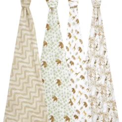 Aden +anais™ Musslin Puckcloth 4-Pack Tanzania 112 X 112 -MiniMoois aden anais musslin puckcloth 4 pack tanzania 112 x 112 a410135 1