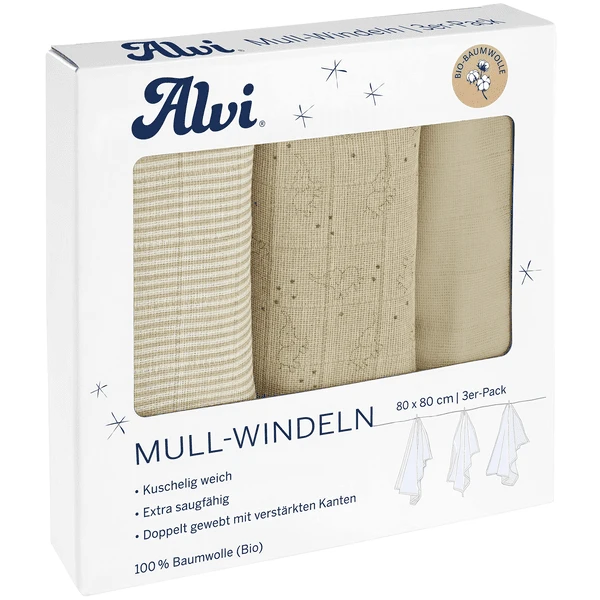 Alvi ® Gaasluiers 3-pack Starfant 80 X 80 Cm 3 Alvi ® Gaasluiers 3-pack Starfant 80 X 80 Cm