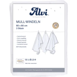 Alvi ® Gaasluiers 3-pack Wit 80 X 80 Cm -MiniMoois alvi gaasluiers 3 pack wit 80 x 80 cm a334654 4