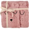 Alvi ® Terry Set Badhanddoek Met Capuchon En Washandje Roze -MiniMoois alvi terry set badhanddoek met capuchon en washandje roze a313006