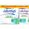 Always® Always Maandverband En Inlegkruisjes Cotton Protection Maandpakket, 96 Stuks (2 X 22 Maandverband + 52 Inlegkruisjes) -MiniMoois always maandverband en inlegkruisjes cotton protection maandpakket 96 stuks 2 x 22 maandverband 52 inlegkruisjes a372077