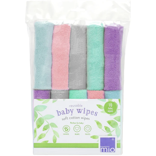 Bambino Mio Wet Wipes Herbruikbaar, Pak Van 10, Cloud 3 Bambino Mio Wet Wipes Herbruikbaar, Pak Van 10, Cloud