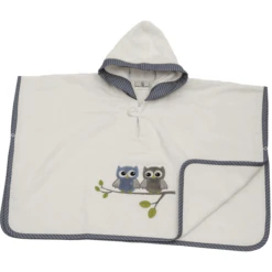 Be Be 's Collection Poncho Met Capuchon Uilen Blauw -MiniMoois be be s collection poncho met capuchon uilen blauw a288492 1