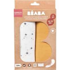 BEABA ® Set Van 2 Burp Cloths Honey Yellow / Starry Night 120 X 120 Cm 11 BEABA ® Set Van 2 Burp Cloths Honey Yellow / Starry Night 120 X 120 Cm -MiniMoois beaba set van 2 burp cloths honey yellow starry night 120 x 120 cm a365392 4