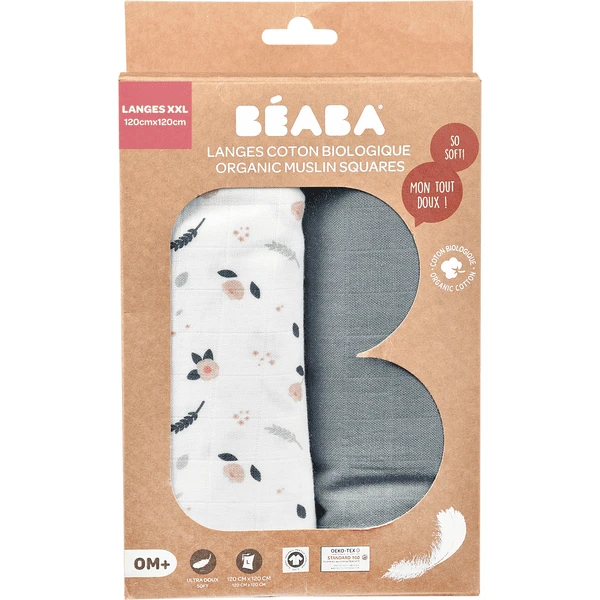 BEABA ® Set Van 2 Burp Doeken Mirage Storm/Spring Flower 120 X 120 Cm 7 BEABA ® Set Van 2 Burp Doeken Mirage Storm/Spring Flower 120 X 120 Cm - Afbeelding 5