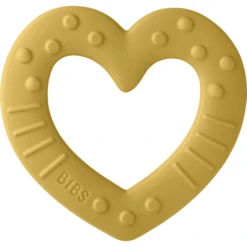 BIBS® Bijtring Baby Bitie Heart Vanaf 3 Maanden In Mustard -MiniMoois bibs bijtring baby bitie heart vanaf 3 maanden in mustard a345875 3