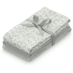 Cam Cam Copenhagen Gaasdoek 3-pack Green Leaves Grijs Groen -MiniMoois cam cam copenhagen gaasdoek 3 pack green leaves grijs groen a370909 2