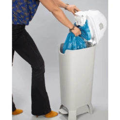 Diaper Champ Luieremmer ONE Maxi Handsfree, Zilver/wit -MiniMoois diaper champ luieremmer one maxi handsfree zilver wit a346865 1