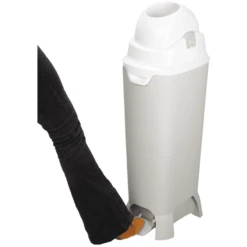 Diaper Champ Luieremmer ONE Maxi Handsfree, Zilver/wit -MiniMoois diaper champ luieremmer one maxi handsfree zilver wit a346865 2