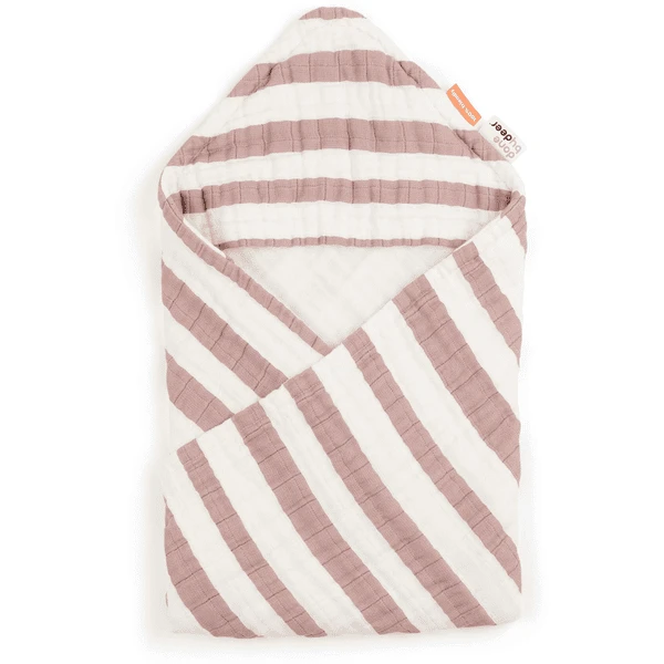Done By Deer ™ Badhanddoek Met Capuchon Stripes Roze 4 Done By Deer ™ Badhanddoek Met Capuchon Stripes Roze - Afbeelding 2