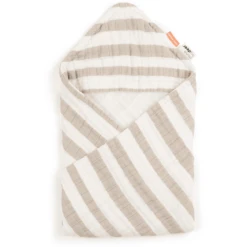 Done By Deer ™ Badhanddoek Met Capuchon Stripes Sand -MiniMoois done by deer badhanddoek met capuchon stripes sand a395027 1