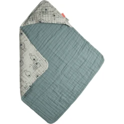 Done By Deer ™ Badhanddoek Met Kap Blauw -MiniMoois done by deer badhanddoek met kap blauw a294668 1