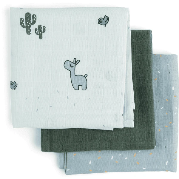 Done By Deer ™ Gaasluiers 3-Pack Lalee Blauw 4 Done By Deer ™ Gaasluiers 3-Pack Lalee Blauw - Afbeelding 2