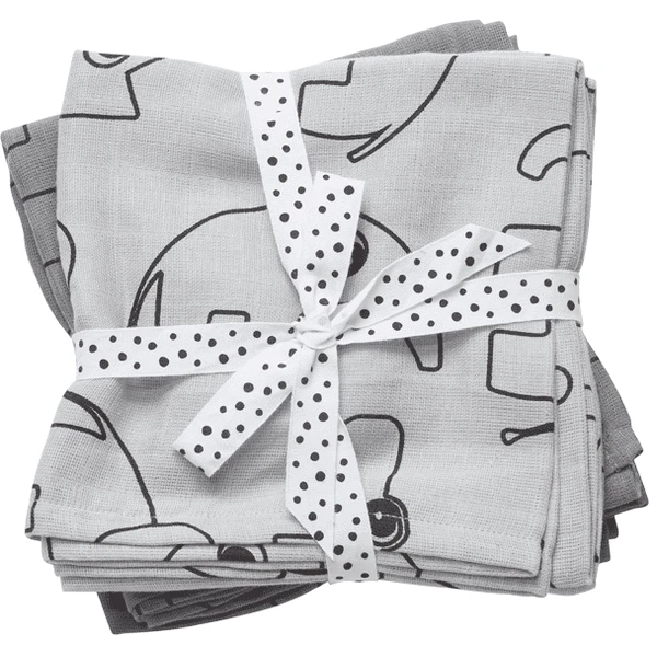 Done By Deer ™ Spit Towel 2-pack Contour Grijs 4 Done By Deer ™ Spit Towel 2-pack Contour Grijs - Afbeelding 2