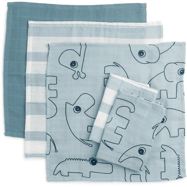 Done By Deer ™ Washandje 5-pack Hert Friends Blauw 6 Done By Deer ™ Washandje 5-pack Hert Friends Blauw - Afbeelding 4
