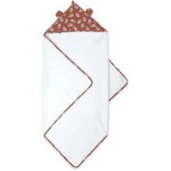 Emma & Noah Hooded Towel Floral Mocca -MiniMoois emma amp noah hooded towel floral mocca a347615 2