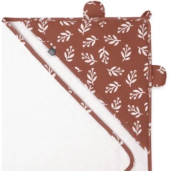 Emma & Noah Hooded Towel Floral Mocca -MiniMoois emma amp noah hooded towel floral mocca a347615 3