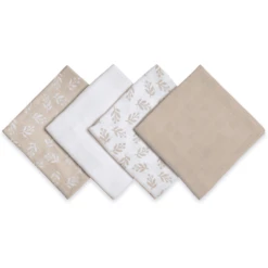 Emma & Noah Set Van 4 Mousseline Luiers 70 Cm X 70 Cm Floral Sand -MiniMoois emma amp noah set van 4 mousseline luiers 70 cm x 70 cm floral sand a347603 2