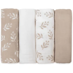 Emma & Noah Set Van 4 Mousseline Luiers 70 Cm X 70 Cm Floral Sand -MiniMoois emma amp noah set van 4 mousseline luiers 70 cm x 70 cm floral sand a347603 3