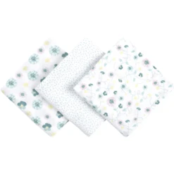 Emma & Noah Hydrofiele Doeken 3 Stuks Bloemen Mint 80 X 80 Cm -MiniMoois emma noah hydrofiele doeken 3 stuks bloemen mint 80 x 80 cm a275501 4