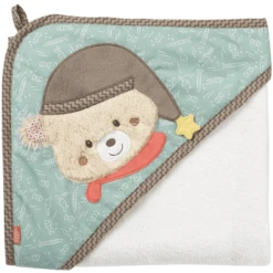 Fehn Badcape Badhanddoek Met Kap, Beer Bruno -MiniMoois fehn badcape badhanddoek met kap beer bruno a273533 2