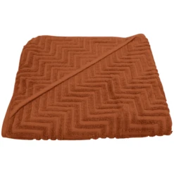 FILIBABBA Badhanddoek Met Capuchon Zigzag Rust