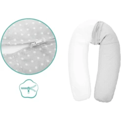 Fillikid Voedingskussen Grijs, 190cm -MiniMoois fillikid voedingskussen grijs 190cm a273919 2