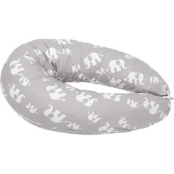 HOBEA-Duitsland Verpleegkussen Olifanten Grijs Wit -MiniMoois hobea duitsland verpleegkussen olifanten grijs wit a298789 1