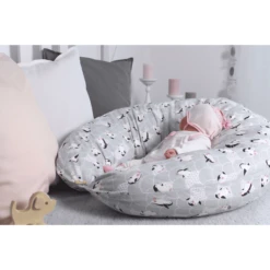 HOBEA-Germany Voedingskussen Penguin Grijs Wit -MiniMoois hobea germany voedingskussen penguin grijs wit a267361 1