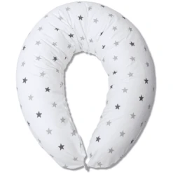 HOBEA-Germany Voedingskussen Sterren Wit Wit Grijs -MiniMoois hobea germany voedingskussen sterren wit wit grijs a267386 1