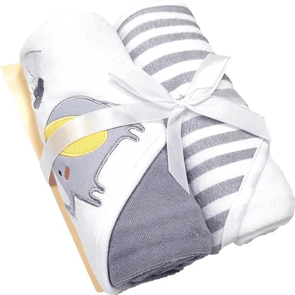 HÜTTE & CO Badhanddoek Met Kap Dubbelpak Grijs 3 HÜTTE & CO Badhanddoek Met Kap Dubbelpak Grijs