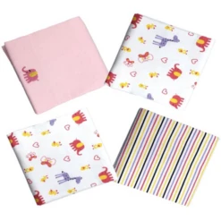 HÜTTE & CO Molleton Doekjes 4-pack Roze -MiniMoois huette amp co molleton doekjes 4 pack roze a312688 3