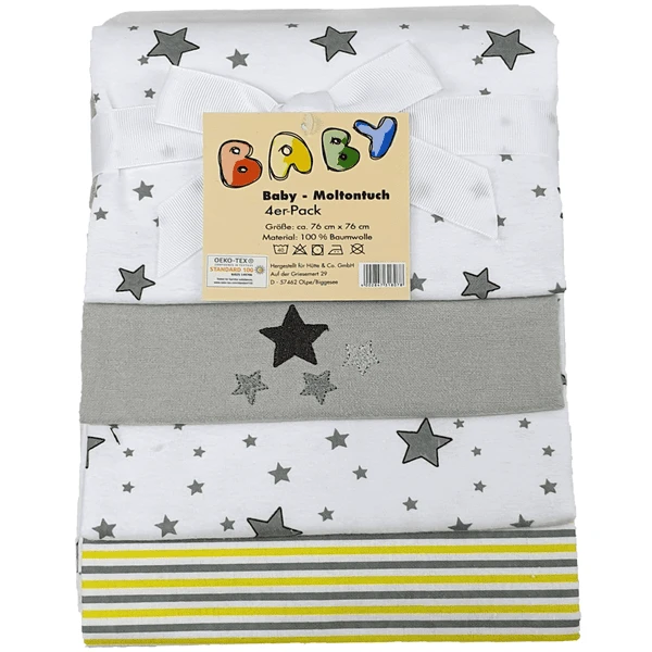 HÜTTE & CO Molleton Wipes 4-pack Sterren 3 HÜTTE & CO Molleton Wipes 4-pack Sterren